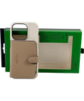 KATE SPADE New York Beige Colorblocked Pebble Leather Iphone 15 Pro Cardholder Case One Size