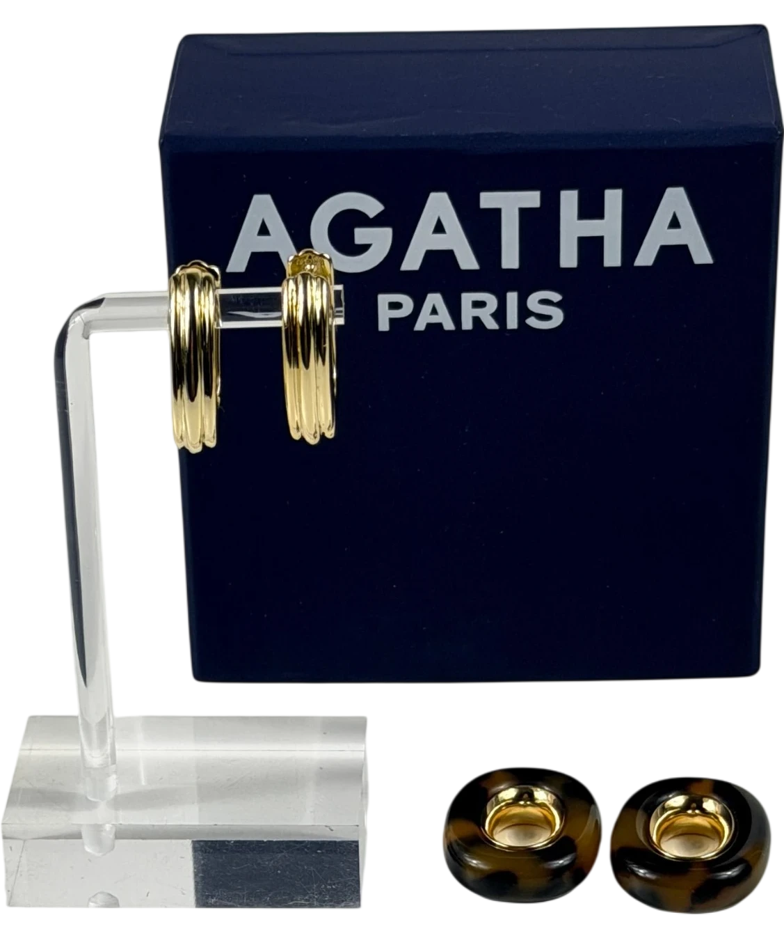 agatha paris Palais Royal Scale And Yellow Gold Hoop Earrings One Size
