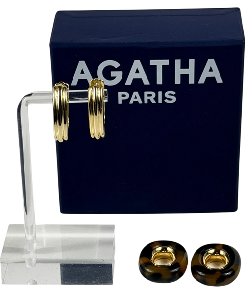 agatha paris Palais Royal Scale And Yellow Gold Hoop Earrings One Size