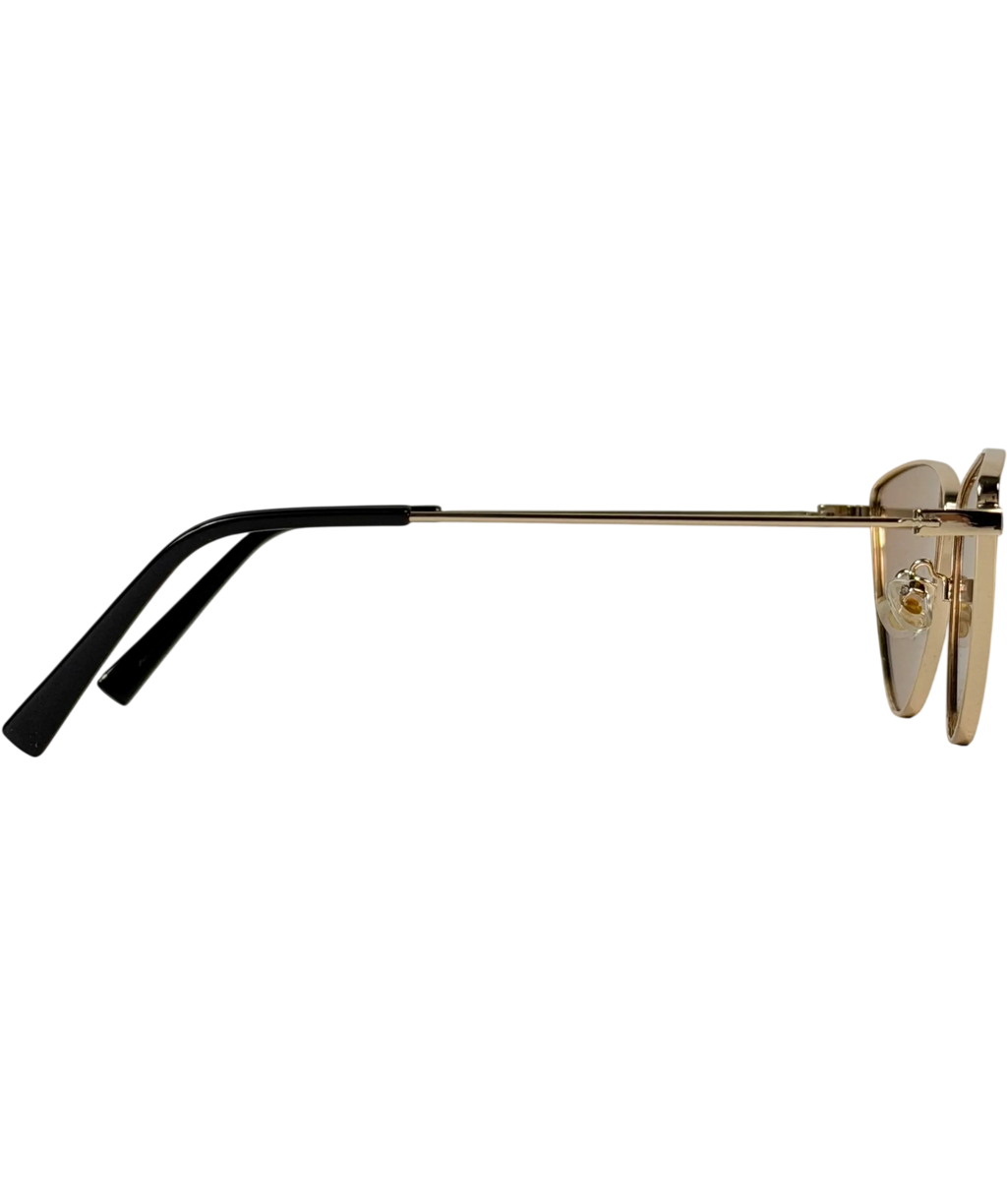 Noughts & Kisses Brown Montuiri Gold Tint Cat Eye Sunglasses in Case