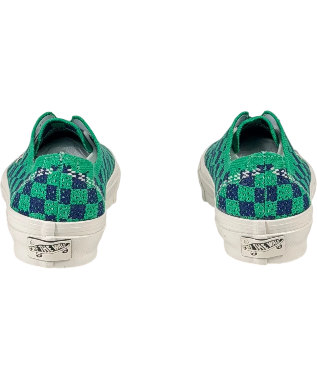 VANS Premium Authentic 44 Ek Punk Check Green & Navy Sneakers UK 3 EU 36
