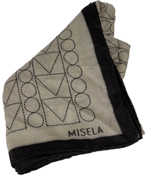 MISELA The Avignon Wool And Silk Blend Scarf In Beige One Size