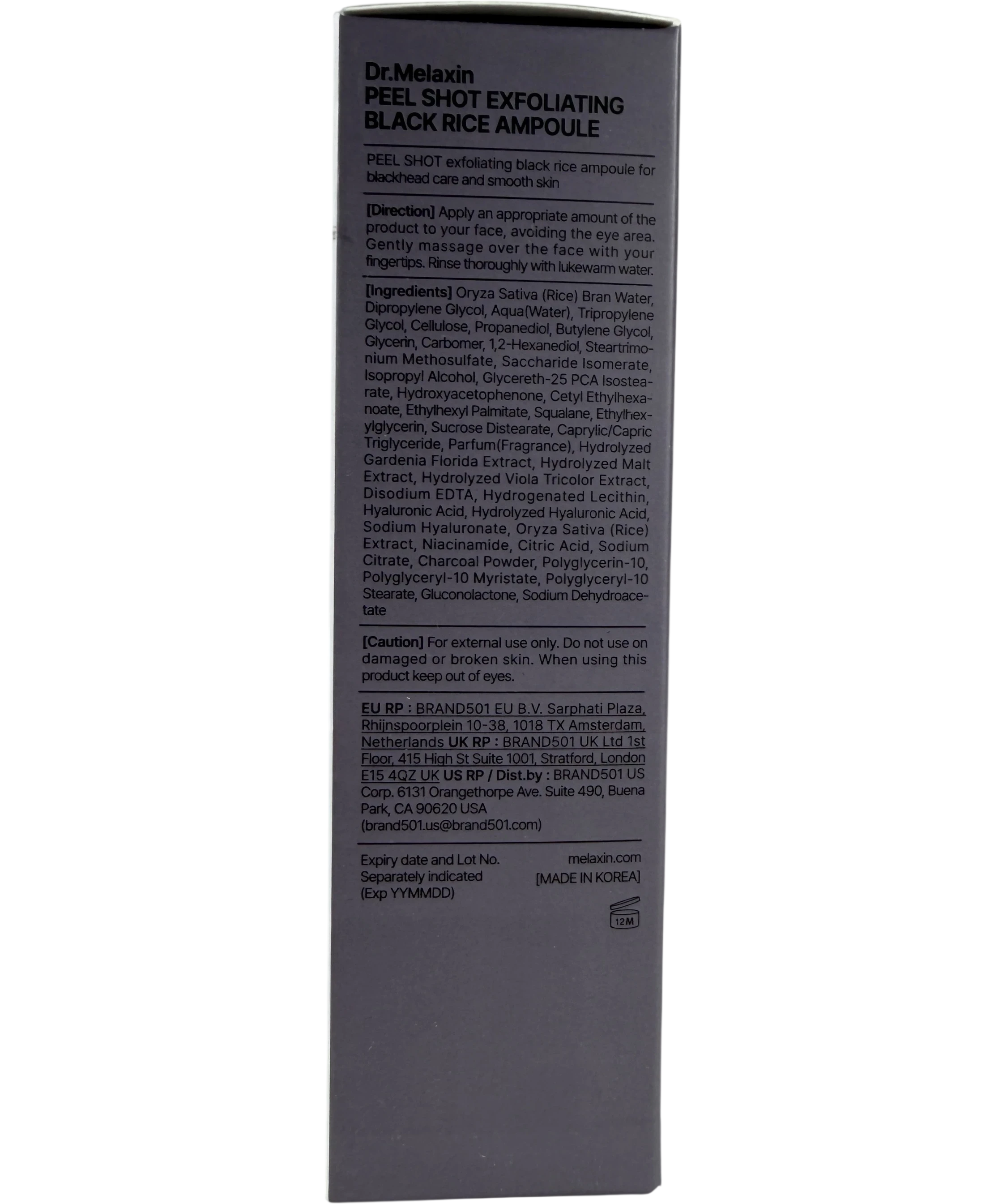 Dr. Melaxin Peel Shot Exfoliating Black Rice Ampoule 80ml