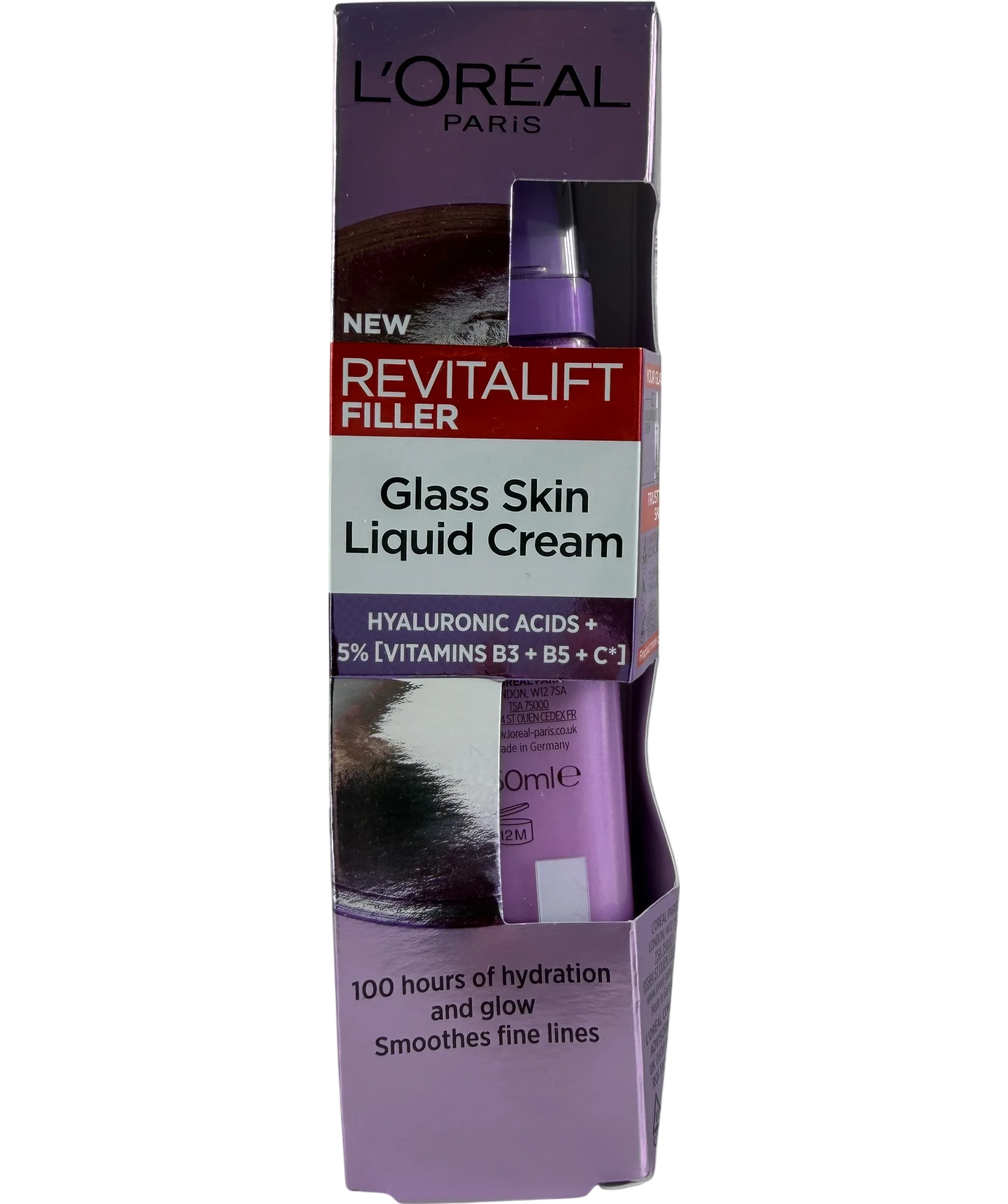 L'Oreal Revitalift Filler Glass Skin Liquid Cream Face Moisturiser 50ml