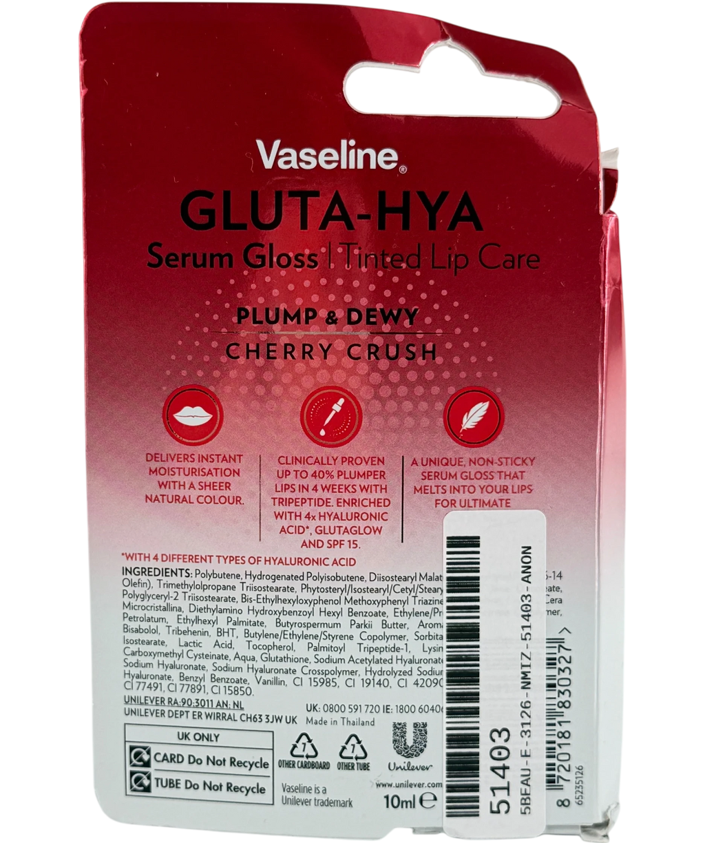 VASELINE Gluta-hya Lip Serum Gloss Cherry 10ml