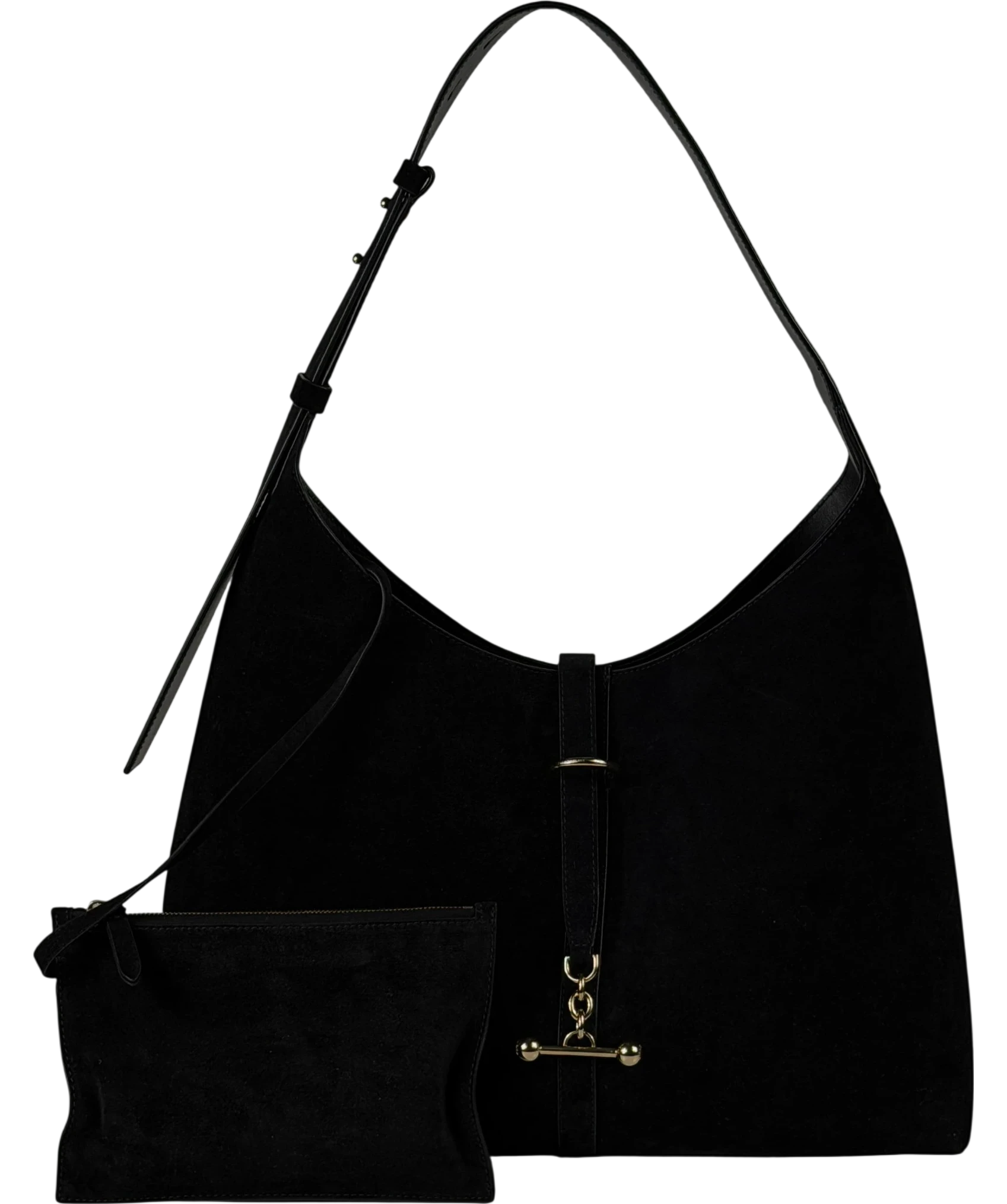 STRATHBERRY Kite Hobo Maxi In Black Suede One Size