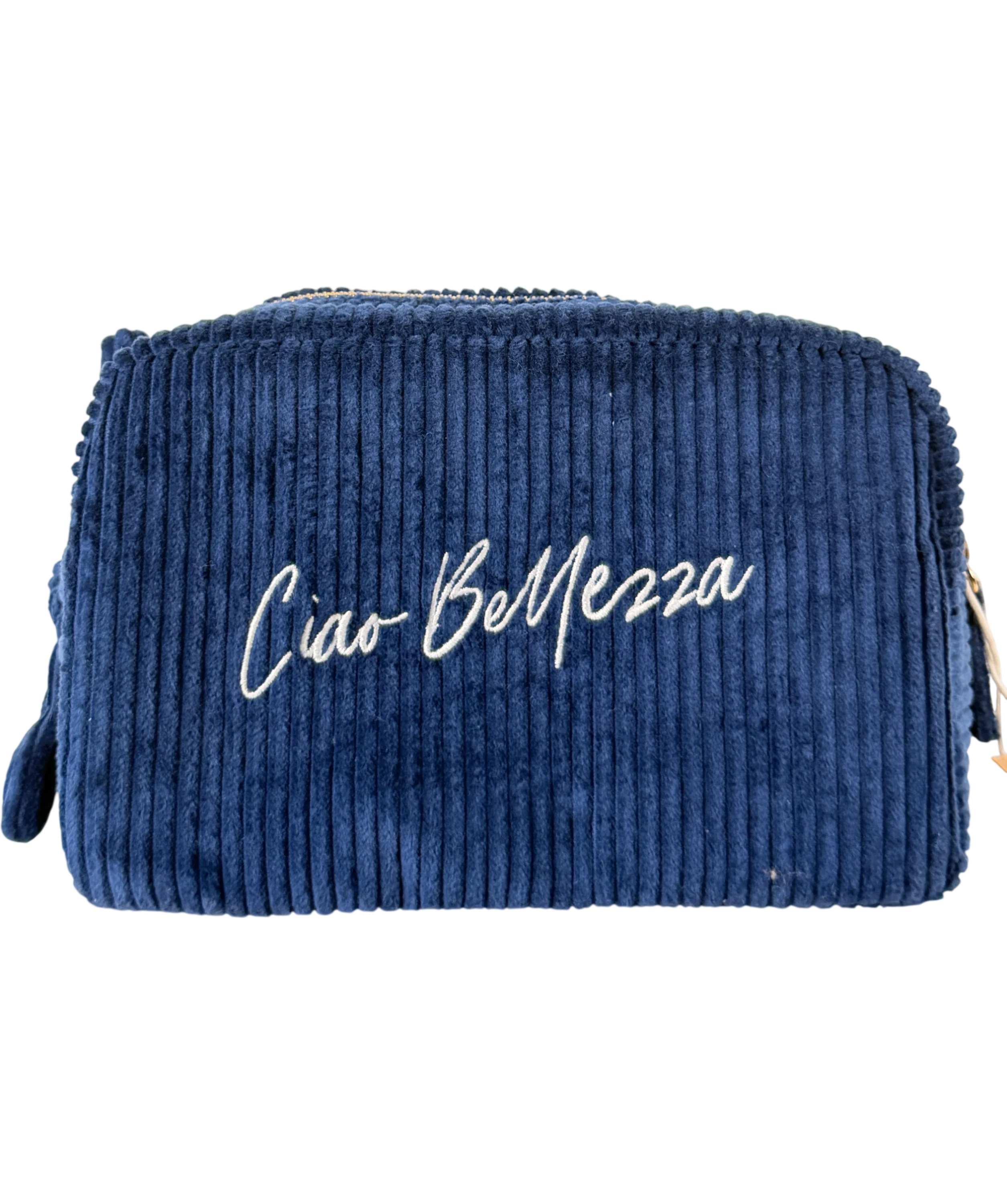 Irene Forte Blue Navy Corduroy Wash Bag No Size