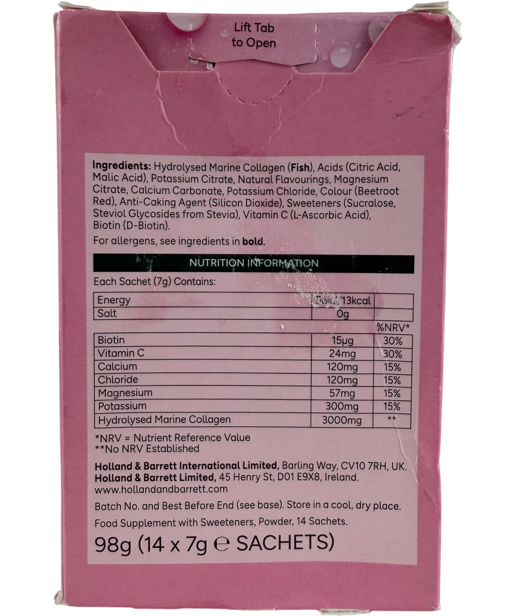 Holland & Barrett Hydration + Beauty Support With Collagen 14 pack