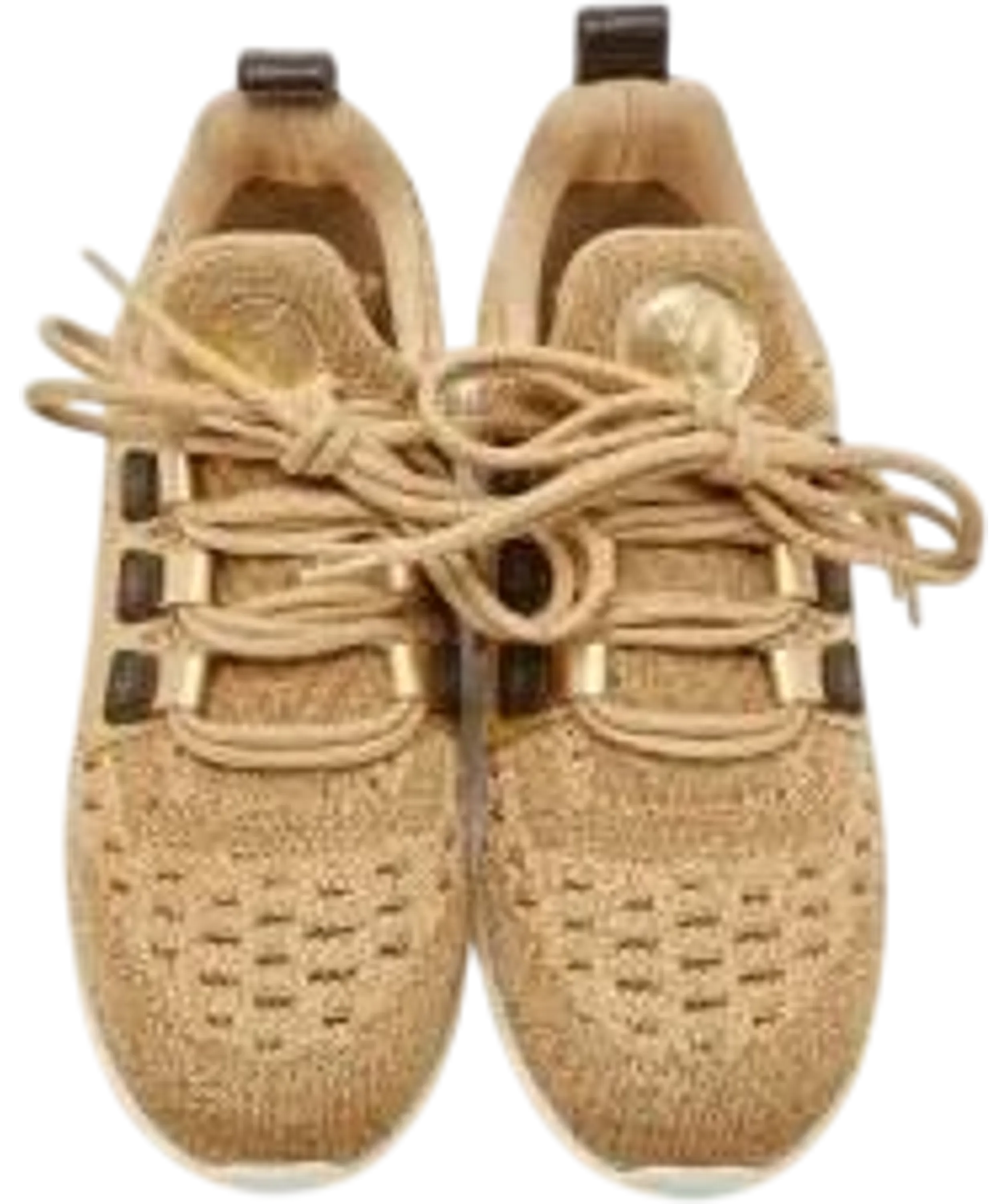 LOUIS VUITTON Gold Metallic Lurex Knit Aftergame Low Top Trainers UK 3 EU 36