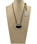 Mint Velvet Metallic Silver Tone Stud Rope Pendant Adjustable Necklace One Size One Size