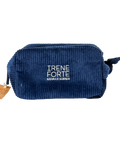Irene Forte Blue Navy Corduroy Wash Bag No Size