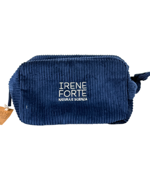 Irene Forte Blue Navy Corduroy Wash Bag No Size