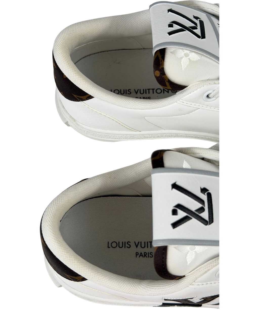 LOUIS VUITTON Charlie White Leather Monogram Low-top Sneakers UK 5 EU 38
