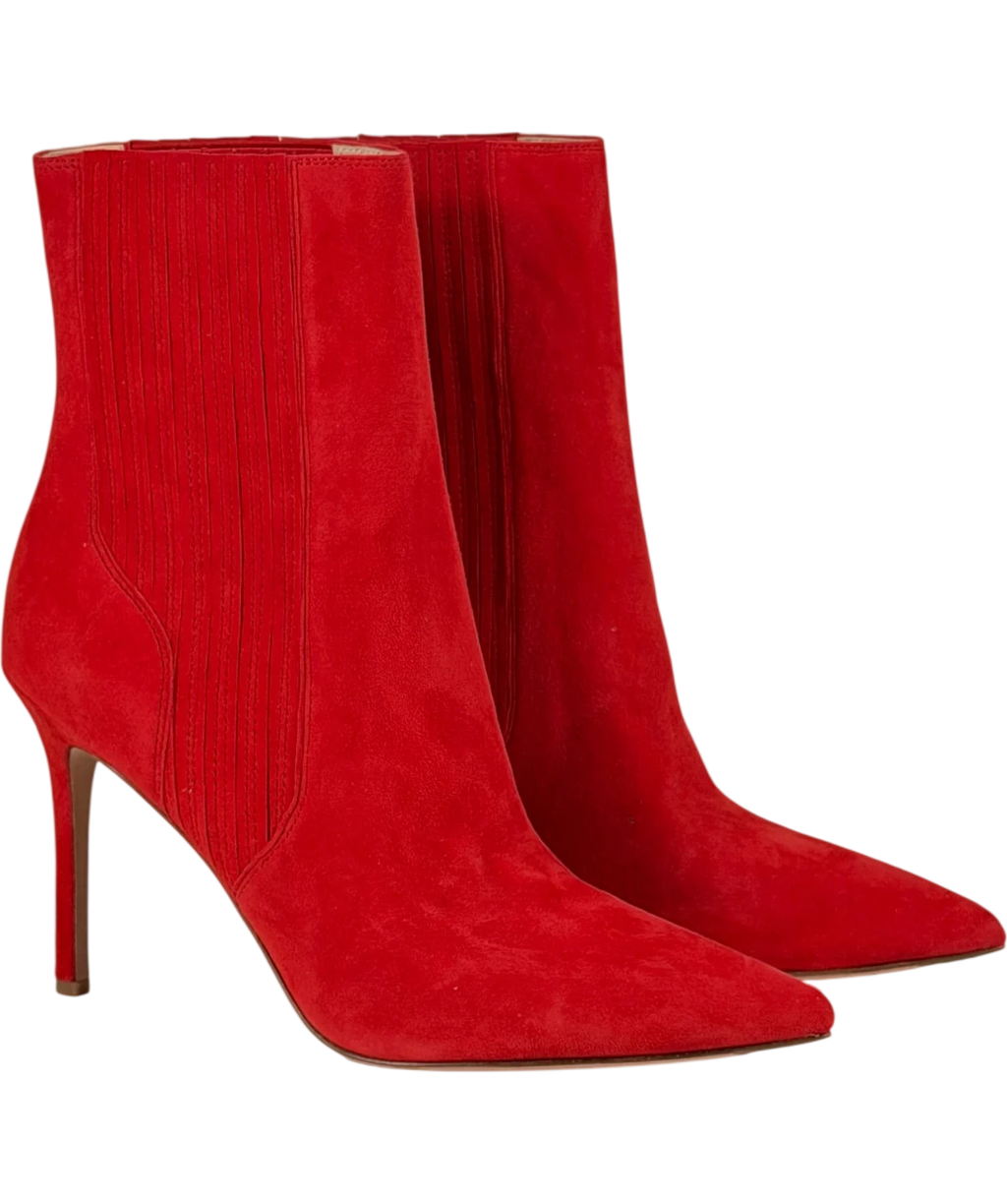 VERONICA BEARD Red X Wonder Woman Litd. Edition Lisa Suede Stiletto Chelsea Boots Us11m UK 9 EU 42