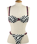 REINA OLGA Black Marti Zebra And Leopard Print Bikini Set Sz1 UK S