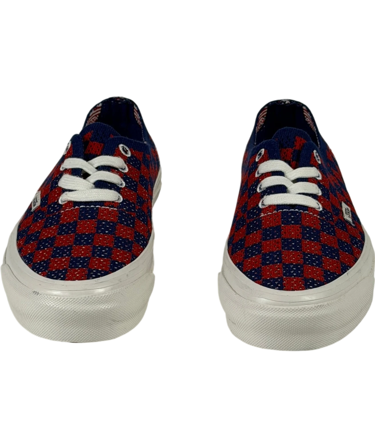 VANS Premium Authentic 44 Ek Punk Check Red And Blue Sneakers UK 3 EU 36