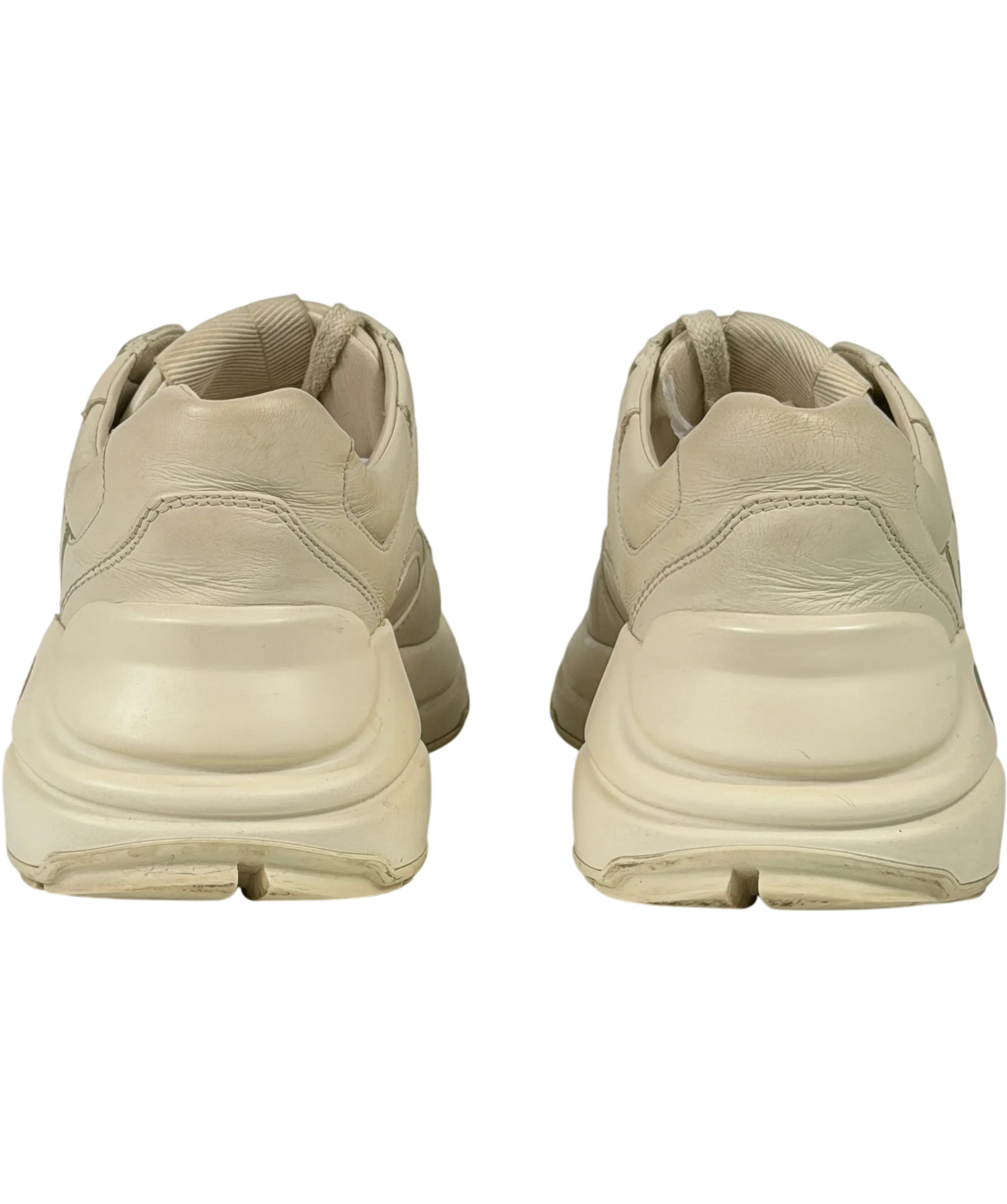GUCCI Cream Logo Rhyton Leather Trainers UK 3.5 EU 36.5