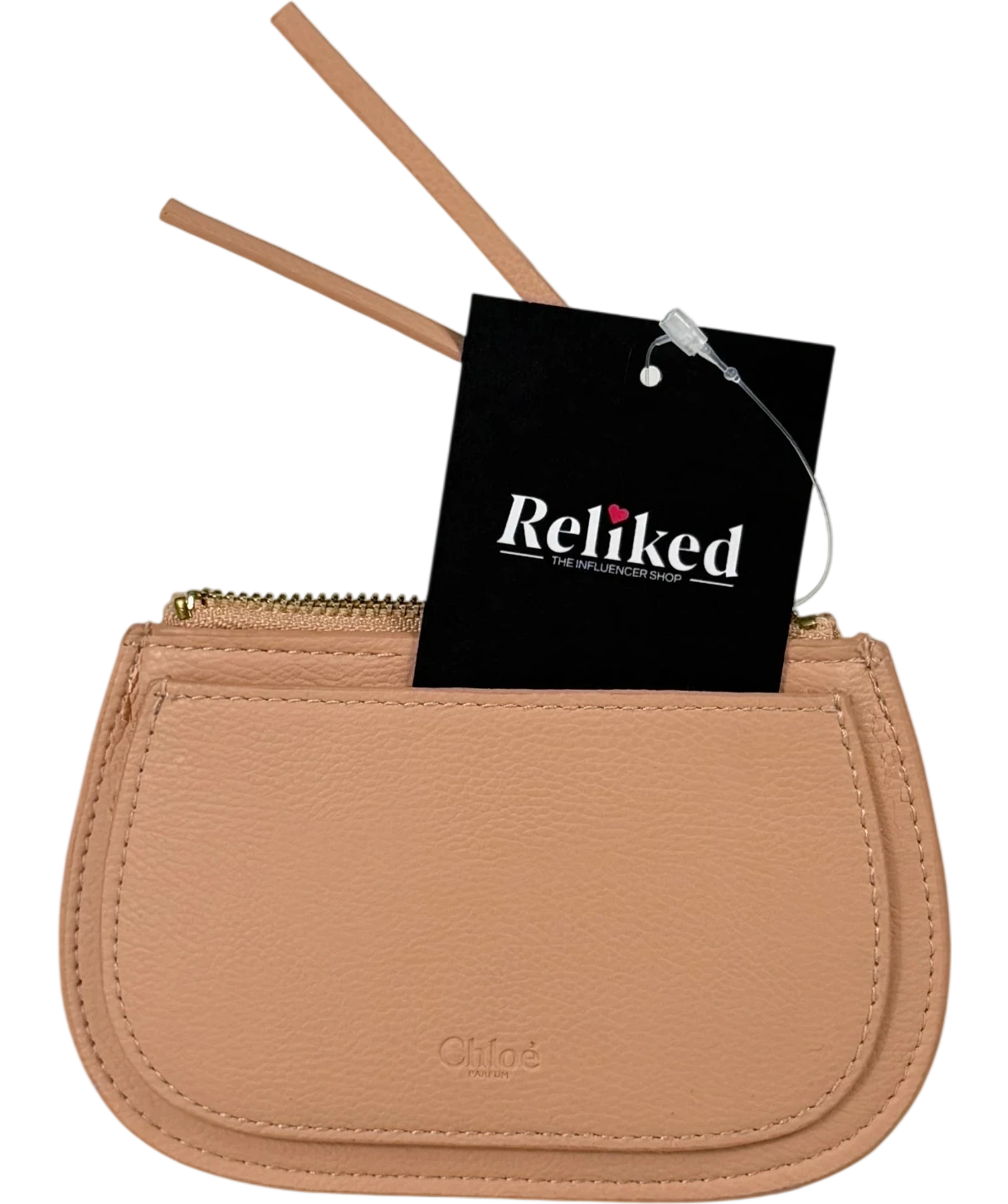 CHLOE Nude Marcie Grained Calfskin Small Zipped Coin Purse One Size