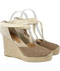 HOLLAND COOPER Seville Wedge Espadrilles In Taupe Beige Suede UK 5 EU 38