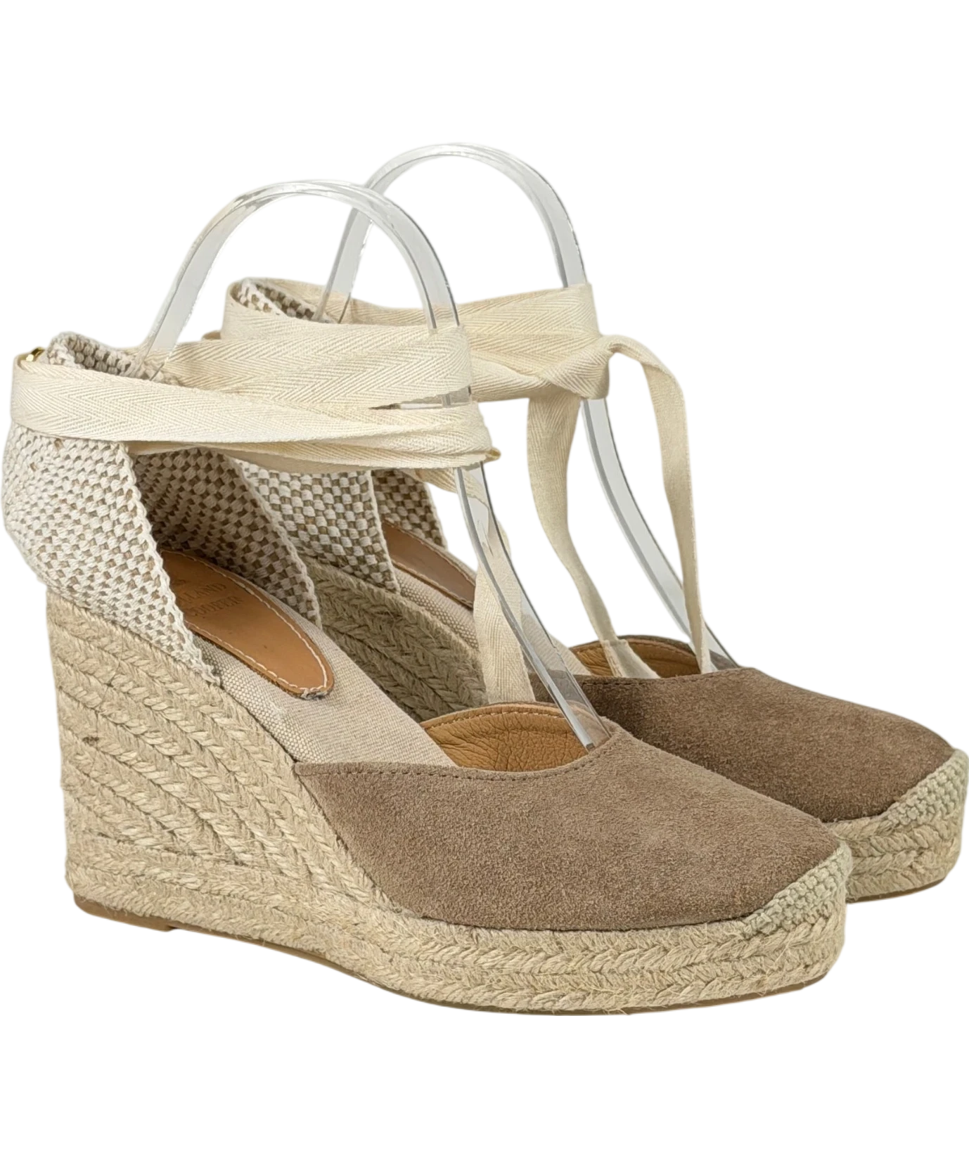 HOLLAND COOPER Seville Wedge Espadrilles In Taupe Beige Suede UK 5 EU 38