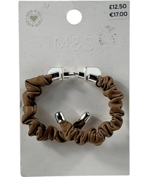M&S Collection Skin Kind Ruched Beige Hoop Earrings One Size