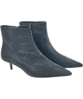 M&S Collection Wide Fit Satin Hotfix Kitten Heel Ankle Boots, Black UK 6 EU 39