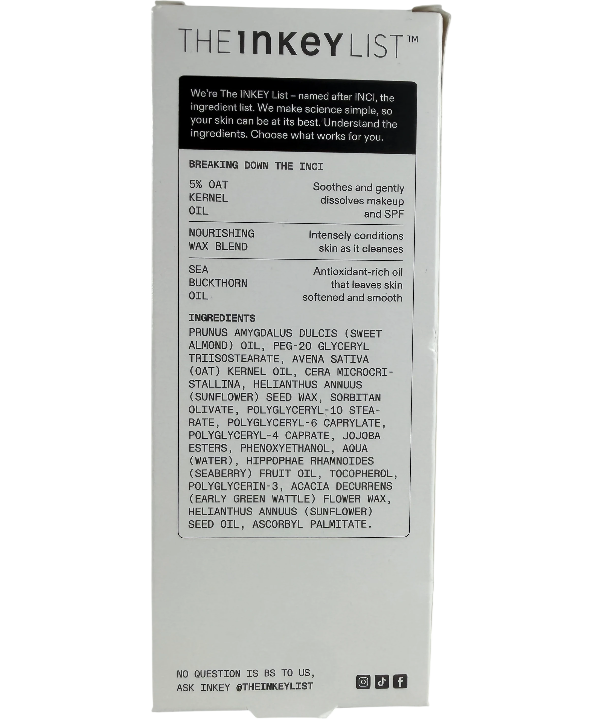 The Inkey List Oat Balm Cleanser 150ml