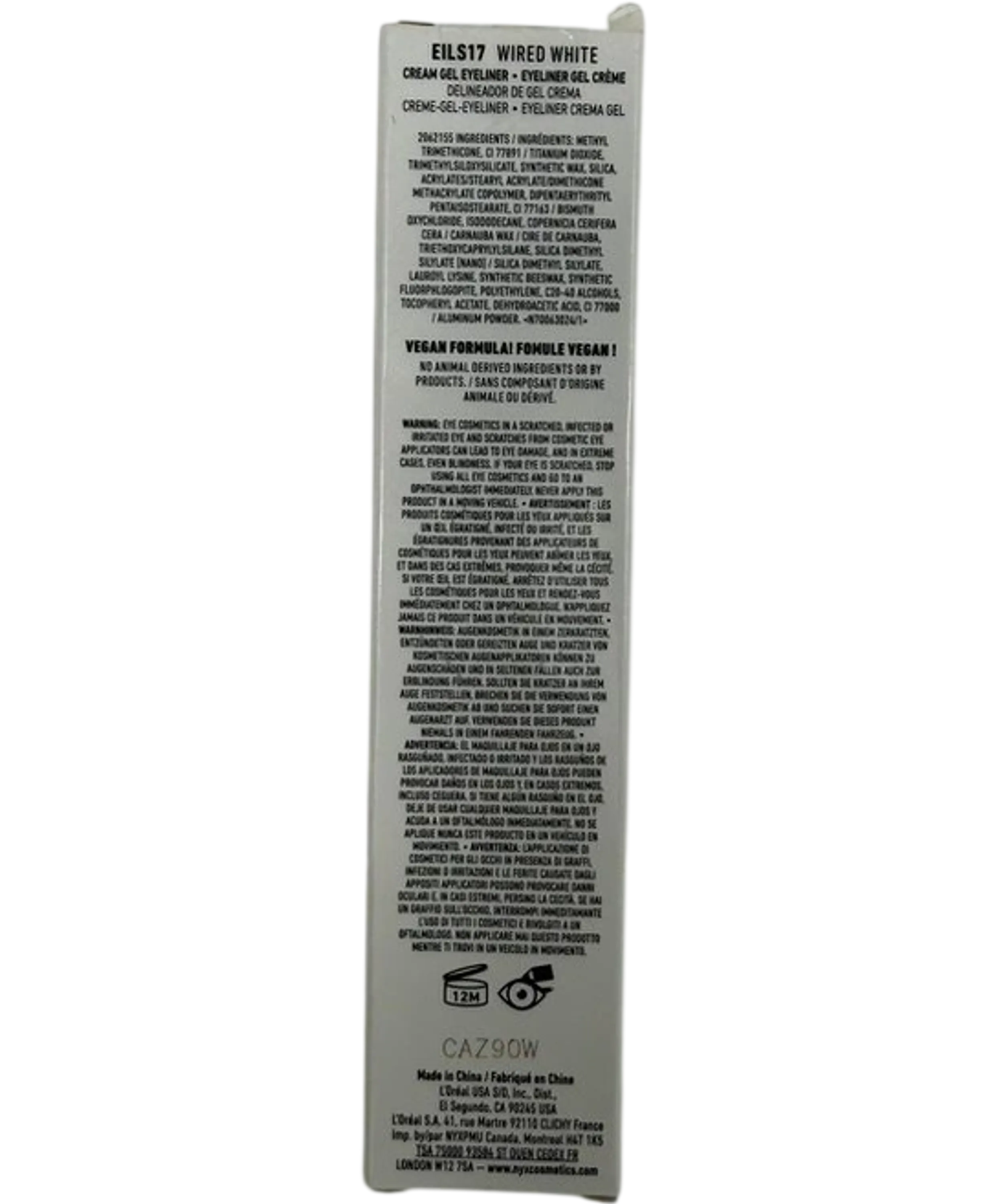 NYX Epic Inky Stix Waterproof Cream Gel Eyeliner Wired White 0.1g