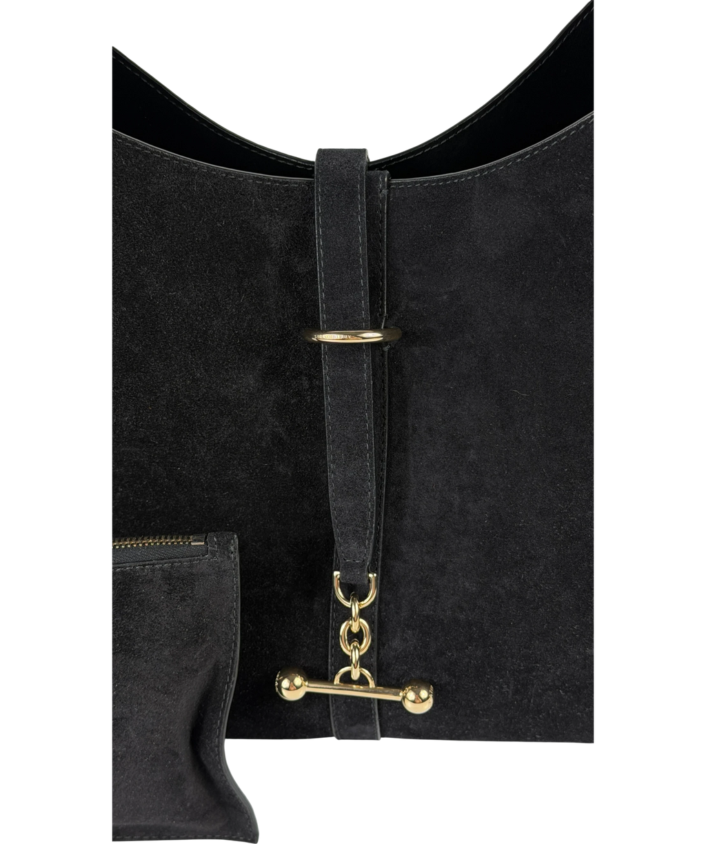 STRATHBERRY Kite Hobo Maxi In Black Suede One Size