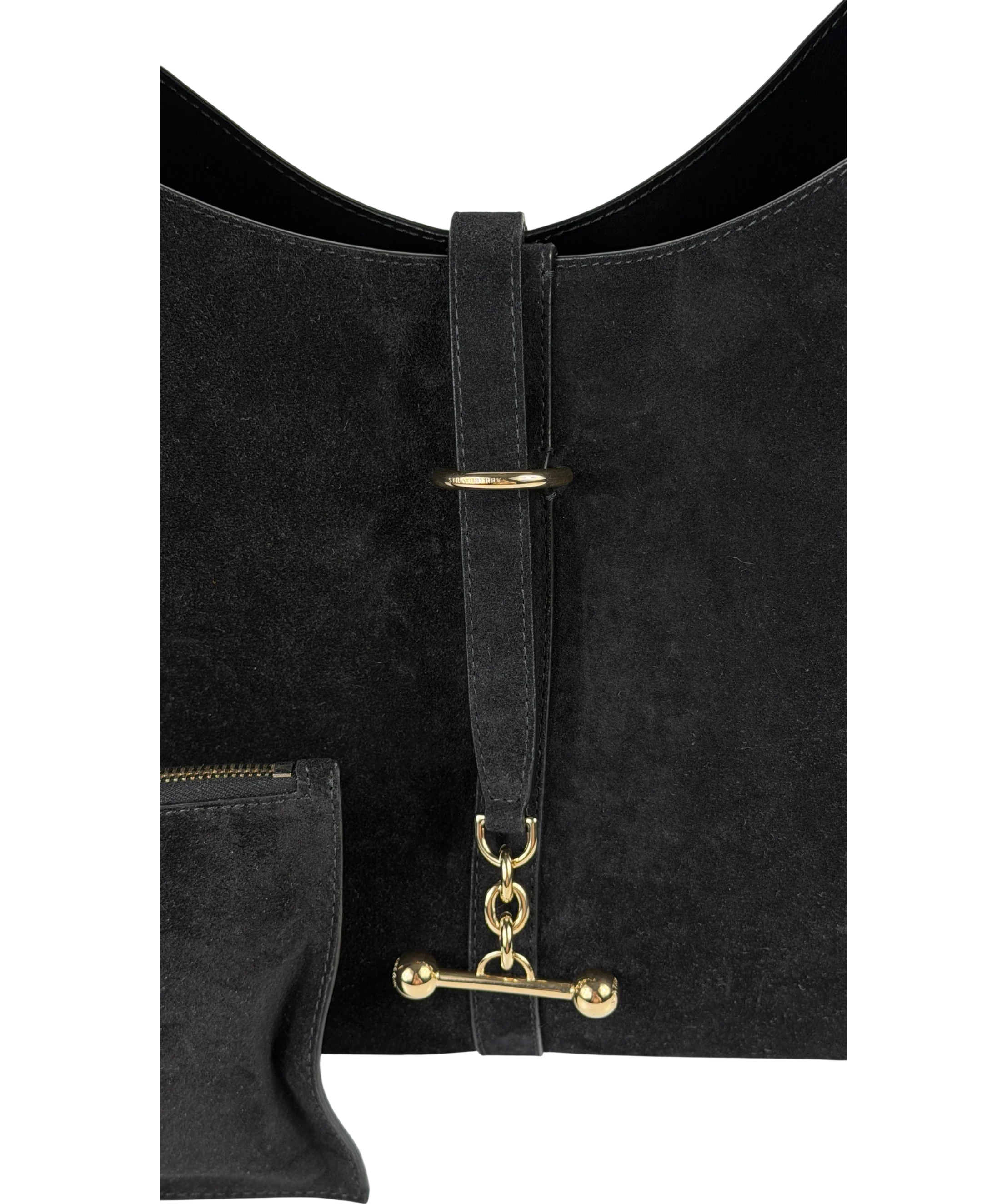 STRATHBERRY Kite Hobo Maxi In Black Suede One Size