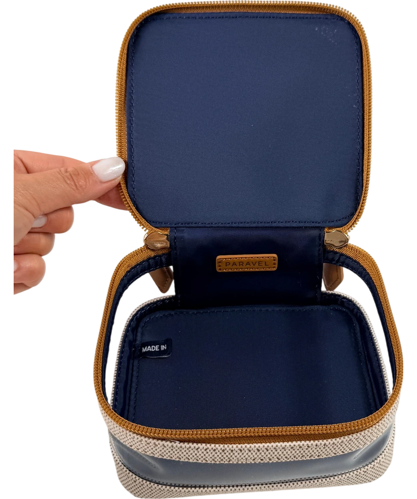 PARAVEL CABANA Beige See-all Mini Vanity Case In Shandy Tan One Size