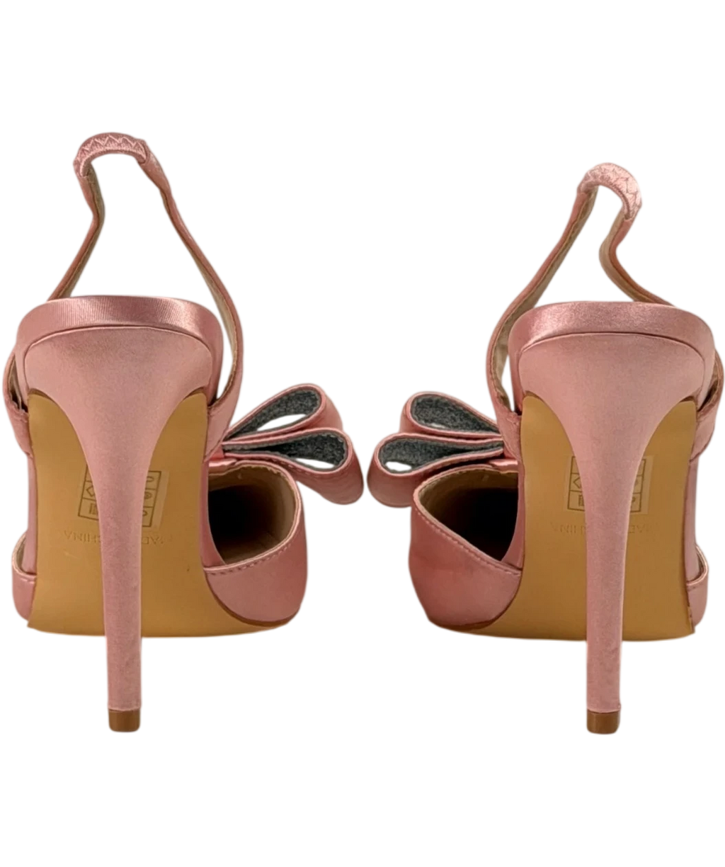 Coast Pink Tamara Satin Bow Sling Back Stiletto Court Shoes Blush UK 5 EU 38