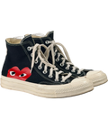 Converse X Comme Des Garçons Play Chuck 70 Black High Top Trainers UK 7 EU 40