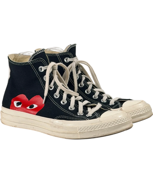 Converse X Comme Des Garçons Play Chuck 70 Black High Top Trainers UK 7 EU 40