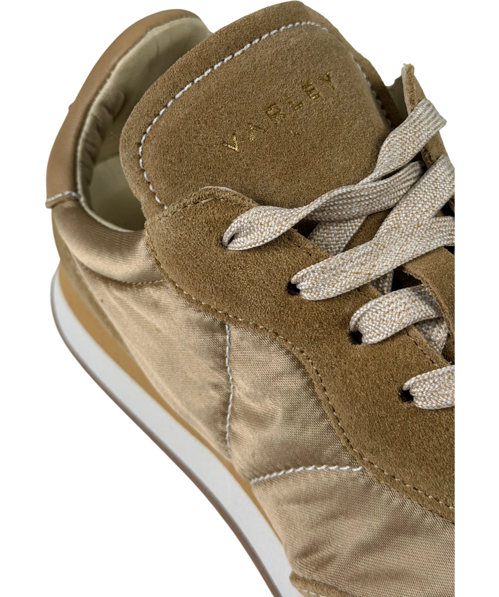 VARLEY Amera Runner Suede And Satin Sneakers In Taupe Beige UK 5 EU 38