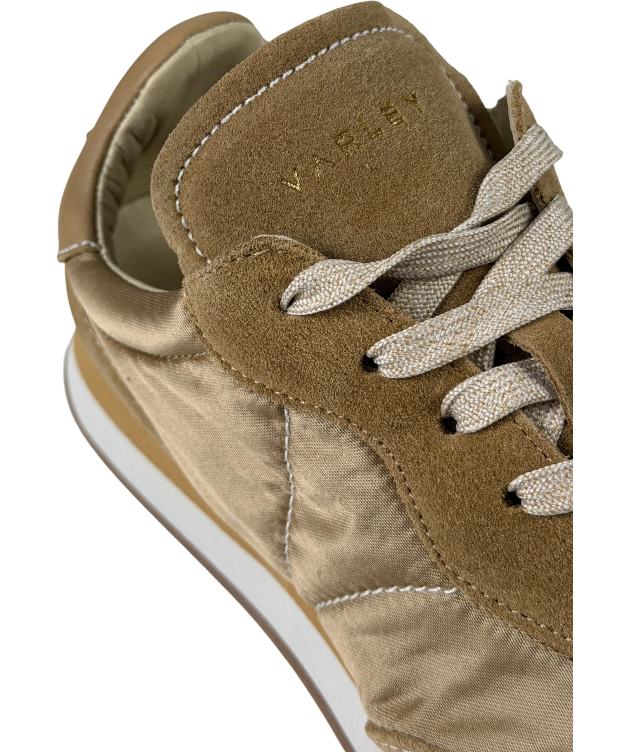 VARLEY Amera Runner Suede And Satin Sneakers In Taupe Beige UK 5 EU 38
