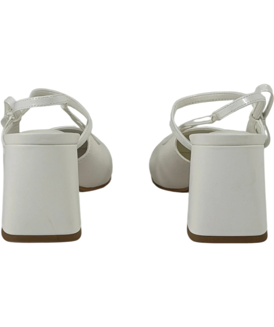 Charles & Keith White Bow Slingback Mary Jane Shoes UK 5 EU 38