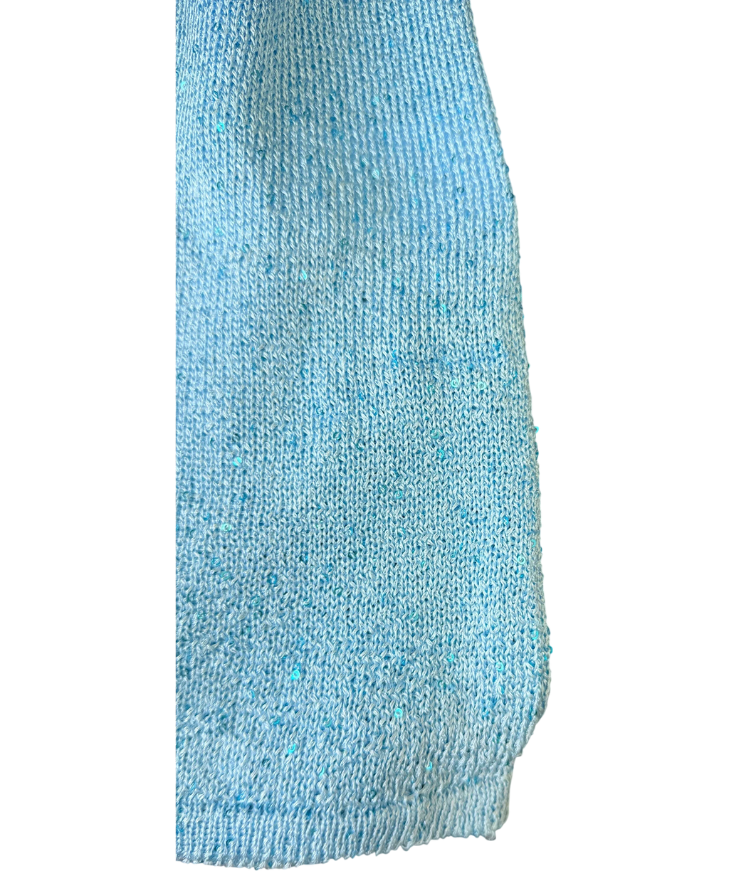 White Fox Light Blue Beaded Starfish Sleeveless Maxi Dress UK XS