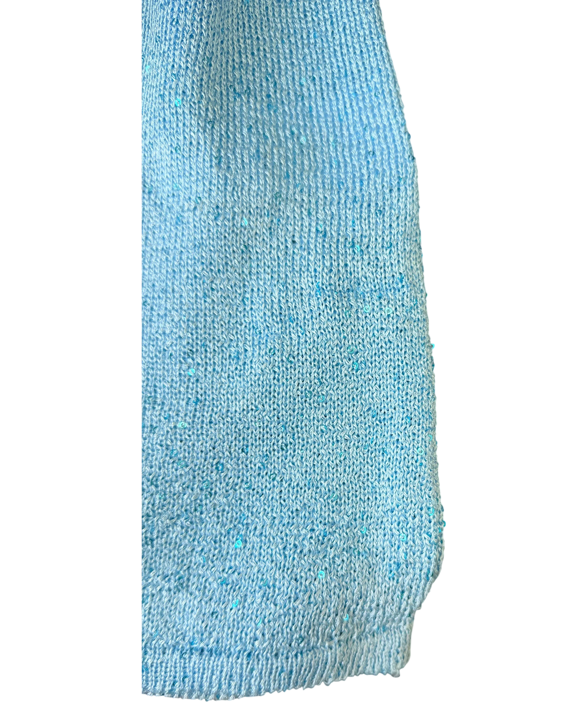 White Fox Light Blue Beaded Starfish Sleeveless Maxi Dress UK XS