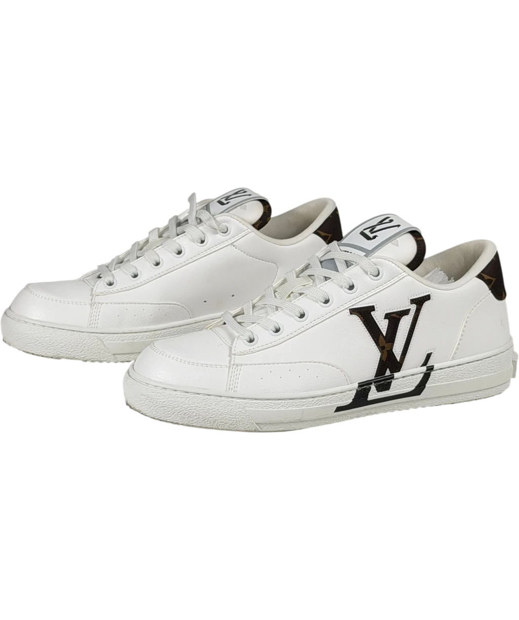 LOUIS VUITTON Charlie White Leather Monogram Low-top Sneakers UK 5 EU 38