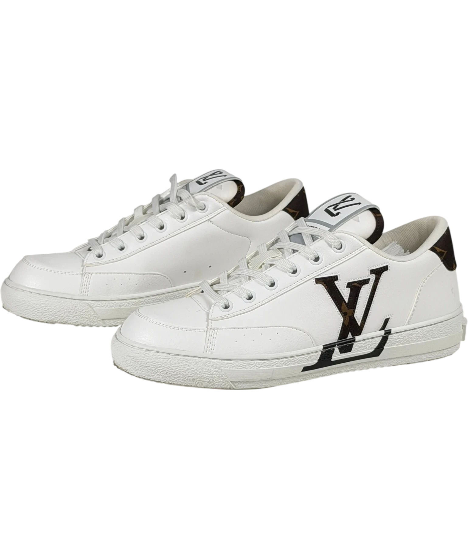 LOUIS VUITTON Charlie White Leather Monogram Low-top Sneakers UK 5 EU 38