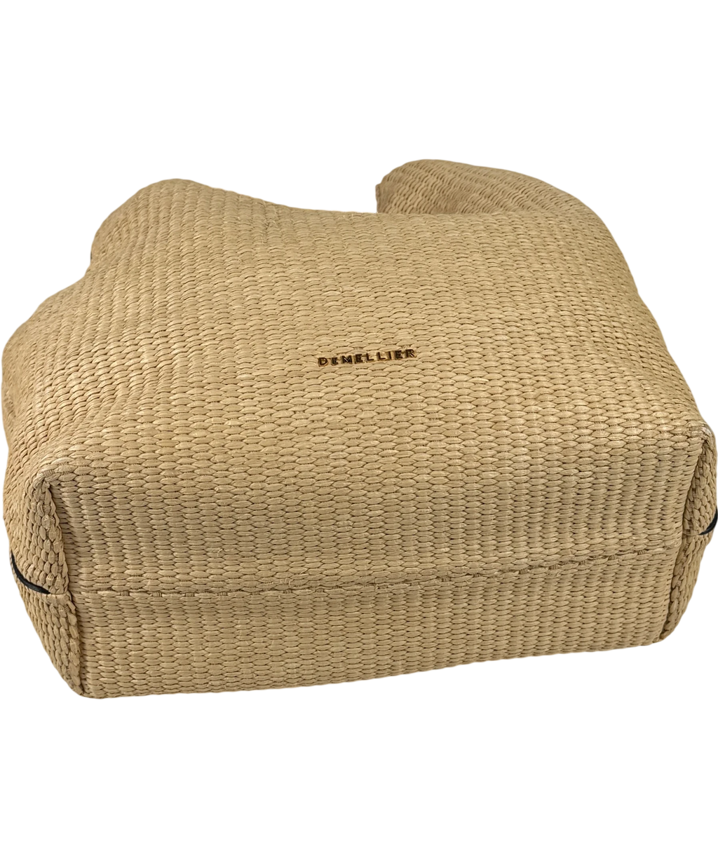 DeMellier London Beige Natural Miami Leather-trimmed Raffia Tote Bag One Size
