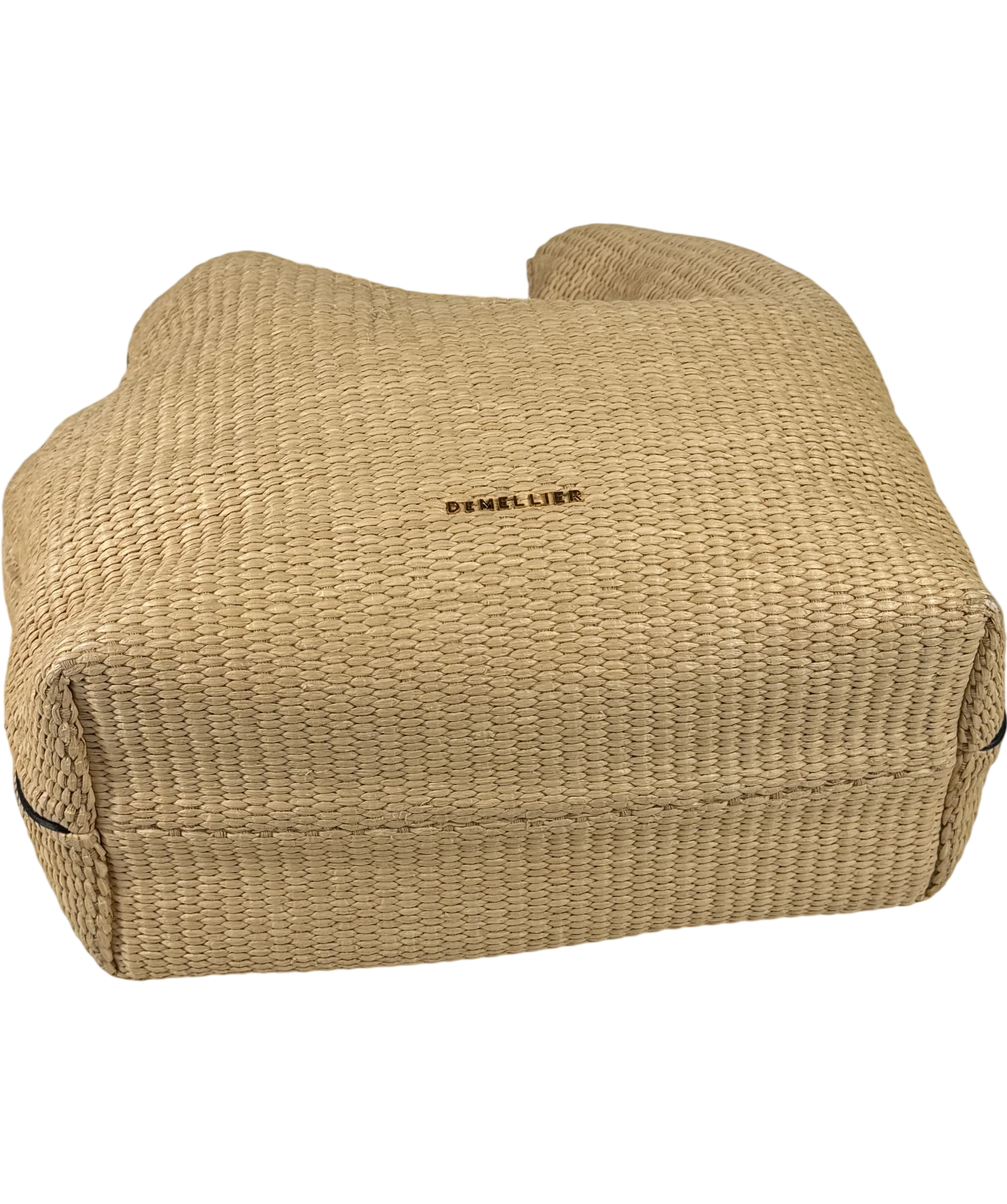DeMellier London Beige Natural Miami Leather-trimmed Raffia Tote Bag One Size