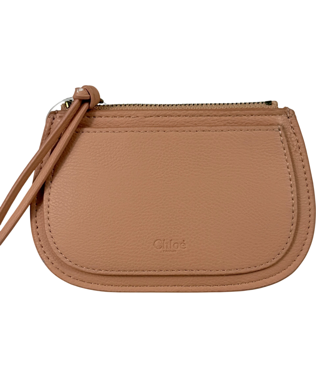 CHLOE Nude Marcie Grained Calfskin Small Zipped Coin Purse One Size