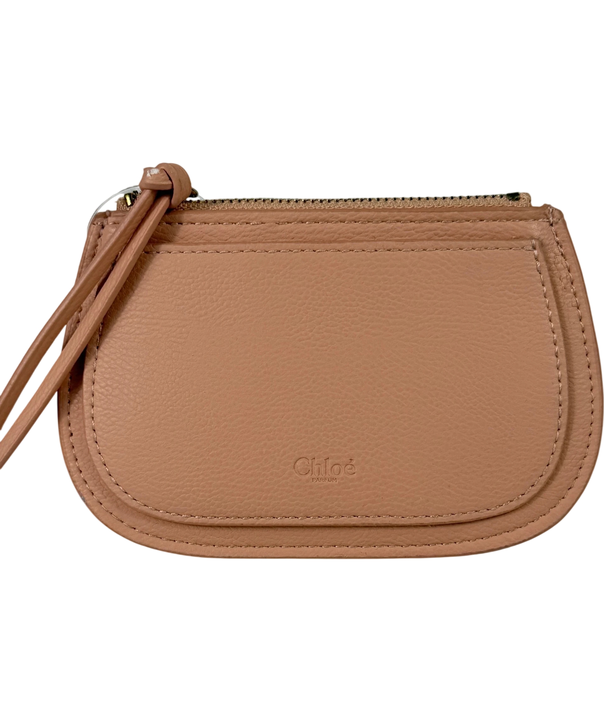CHLOE Nude Marcie Grained Calfskin Small Zipped Coin Purse One Size