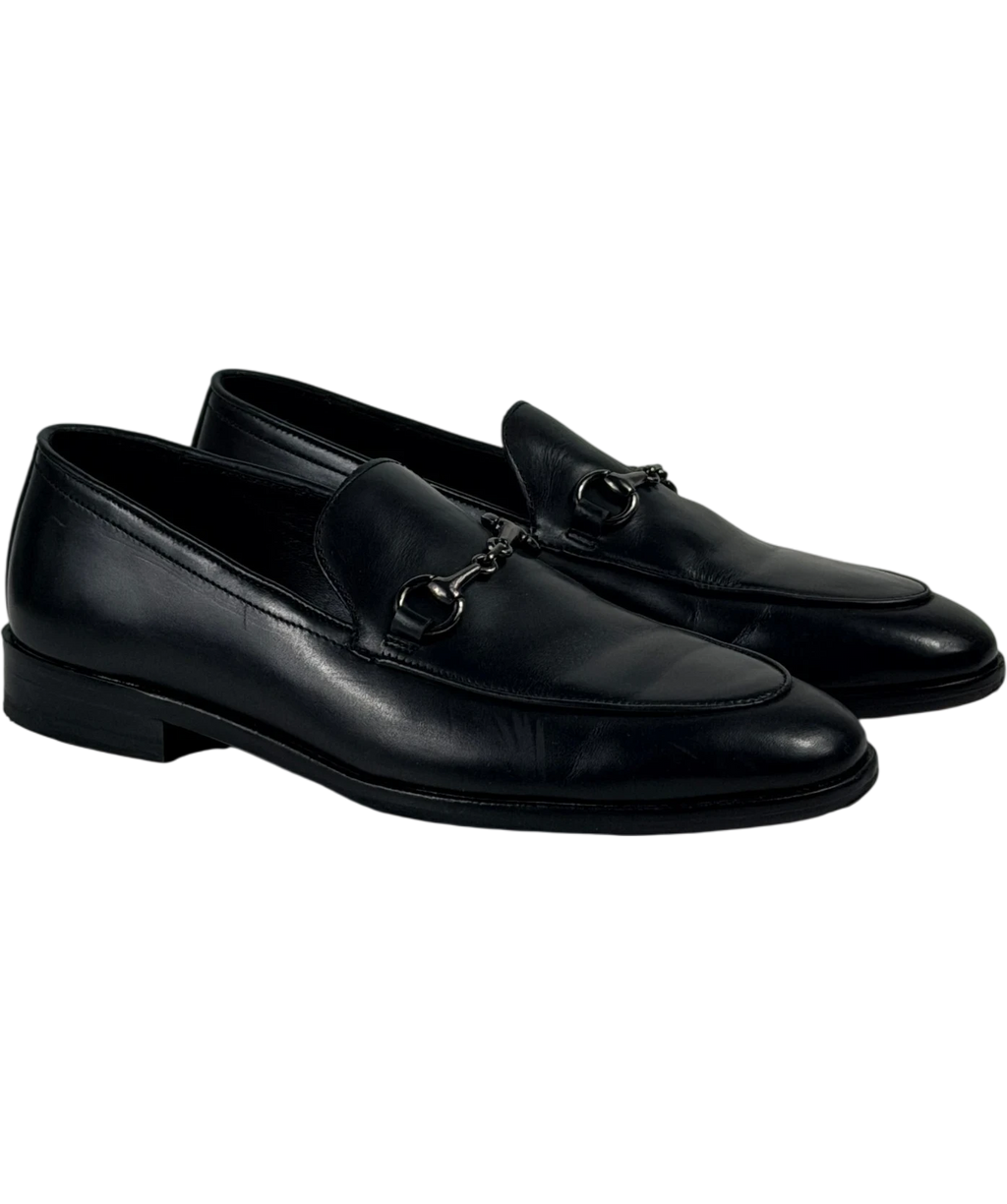 M&S Autograph Black Leather Snaffle Loafers UK 6 EU 39
