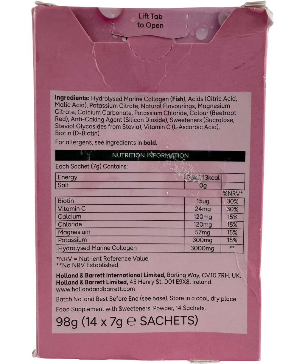 Holland & Barrett Hydration + Beauty Support With Collagen 14 pack