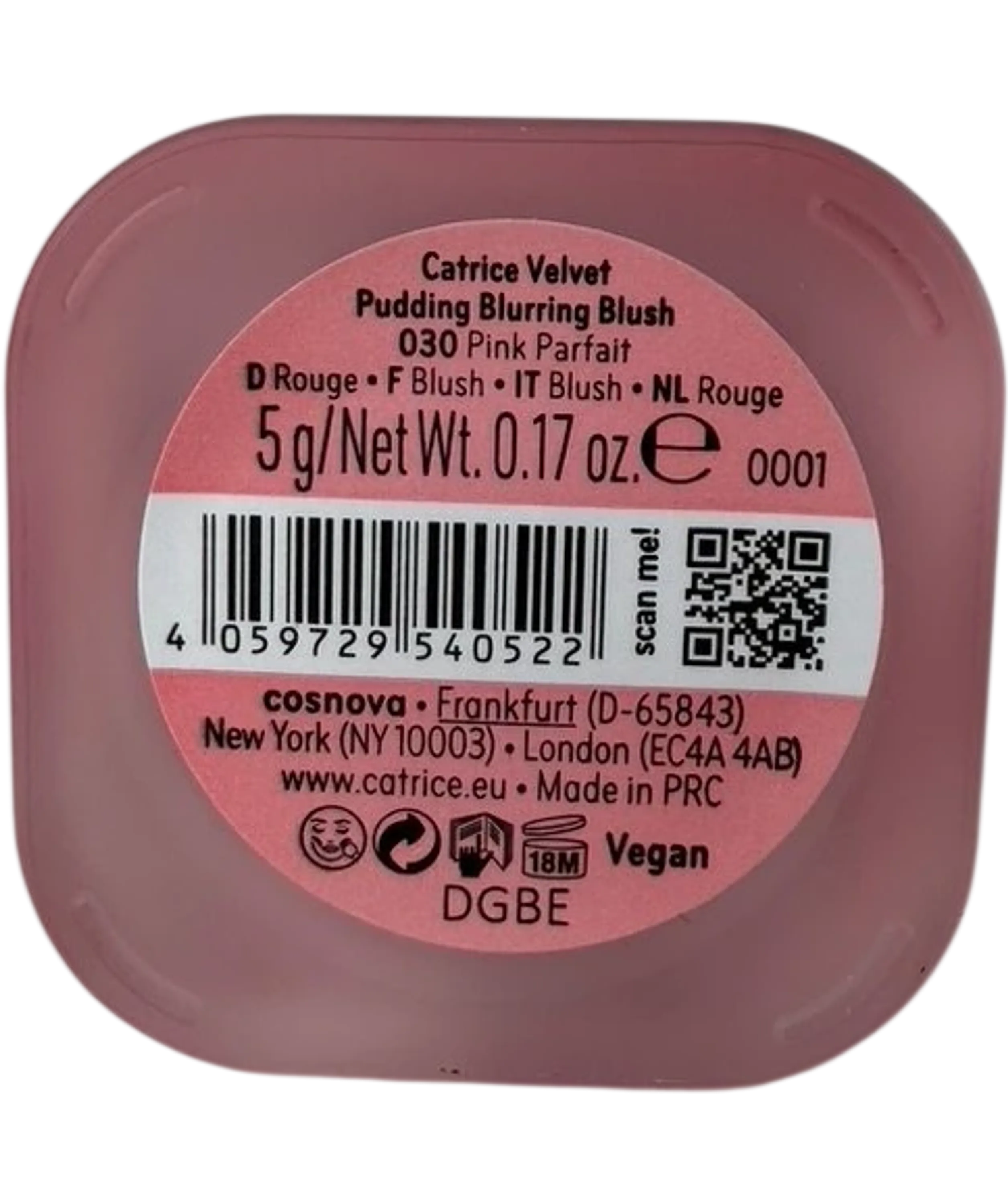 Catrice Velvet Pudding Blurring Blush Pink Parfait 5g