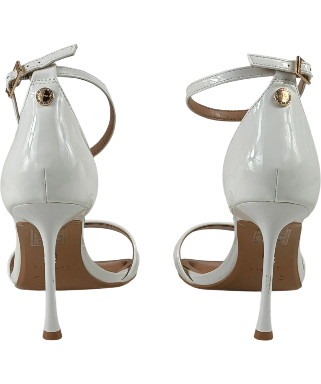 Carvela Incanto White Patent Stiletto Heel Sandals UK 7 EU 40