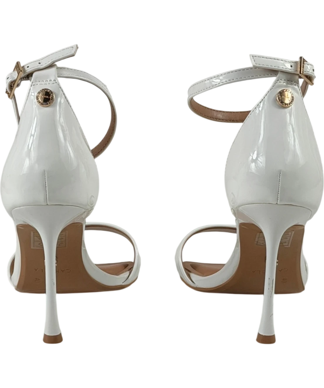 Carvela Incanto White Patent Stiletto Heel Sandals UK 7 EU 40
